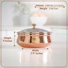 Hammered Steel Copper Casserole Donga Bowl with Glass Lid, Tableware & Serveware, 1400 Ml, Hammered, Polished