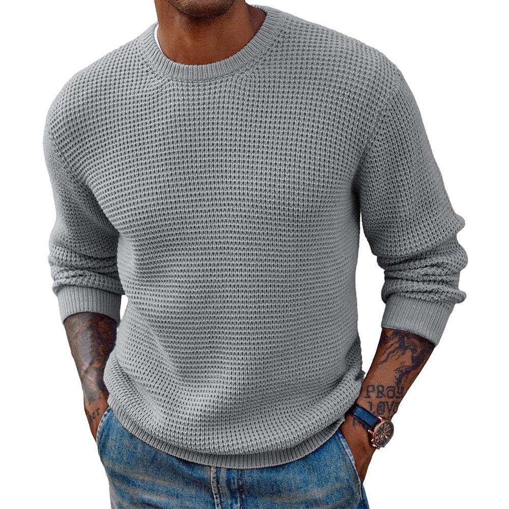 Men Round Neck Pullovers Long Sleeve Jumpers Knitted Sweater Casual Basics Sweaters Male Spliced Streetwear Autumn 2026