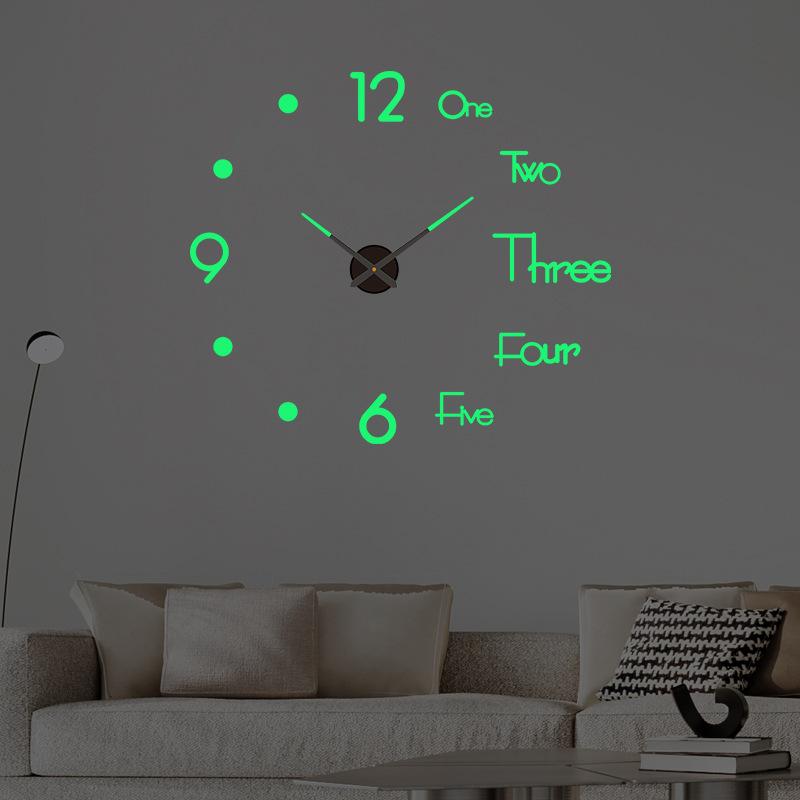 Nordic Creative and Personalized Diy Clock, Living Room Background Wall Clock, No Need for Drilling, Silent Clock, Bedroom Wall Clock
