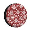 White Snowflake Christmas Spare Tire Cover Universal 4WD 4x4SUV Wheel Protective Cover Automotive Accessories 14 15 16 17 Inches
