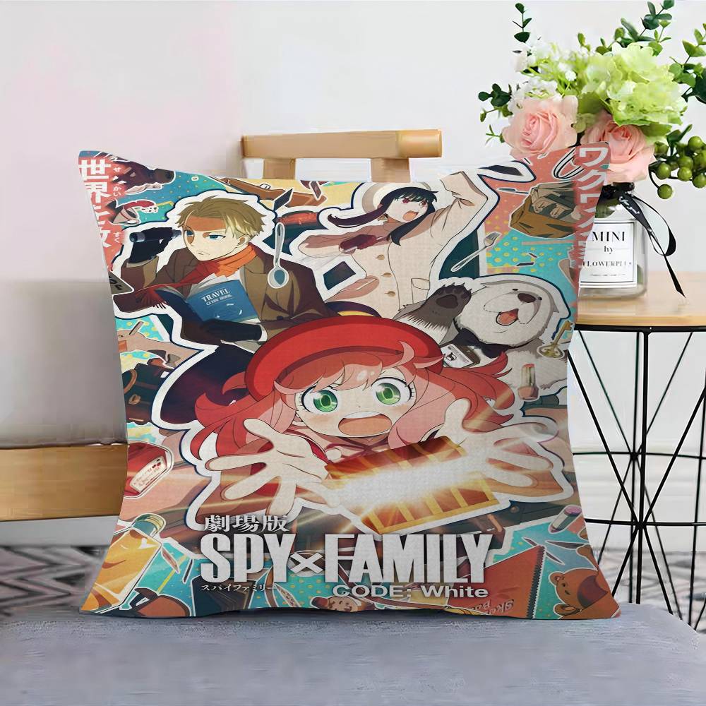 Anime S-Spy X Family Cushion Cover Pillowcase Upholstery Sofa Throw Pillow Home Decor Pillowcas
