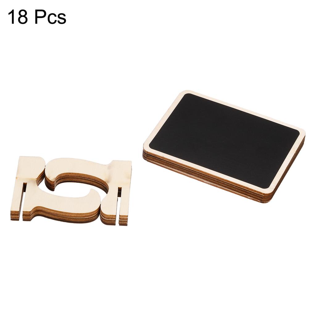 18 Pack Mini Chalkboard Signs Black Small Blackboard Labels With Stand Wooden Square For Food Buffets Wedding Party