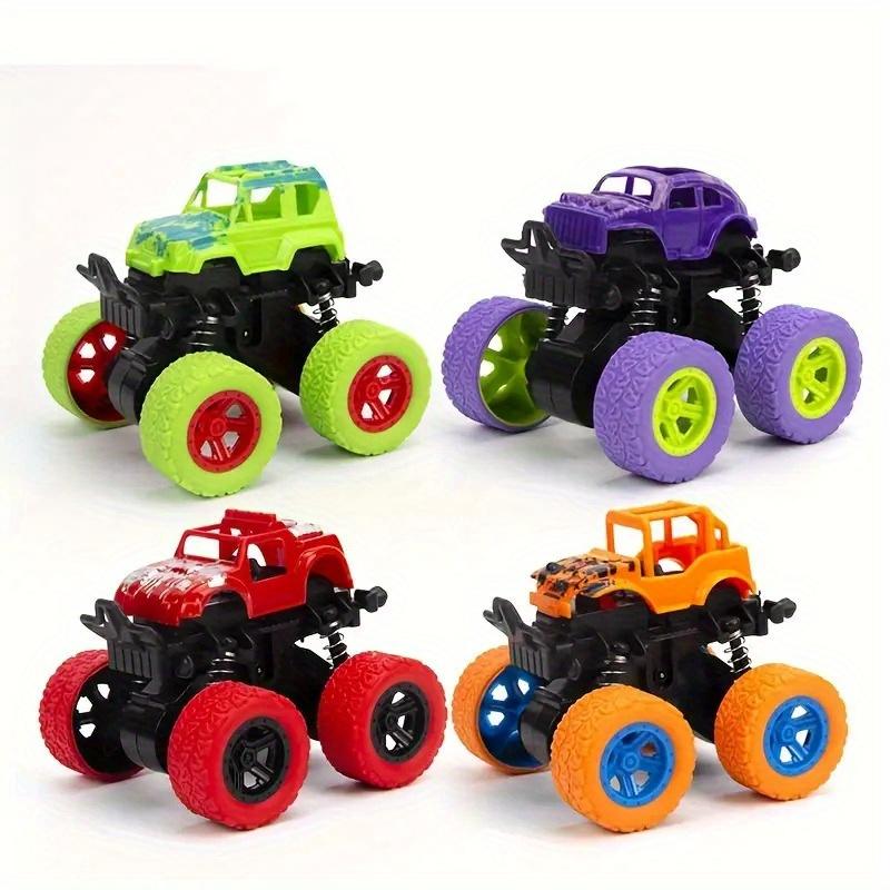 Inertia Monster Truck Toy, 8pcs Set Pushing Friction Power Car,360° Stunt Rotation Off Road Vehicle,Impact Resistant Durable Kids' Bike,Halloween Gift