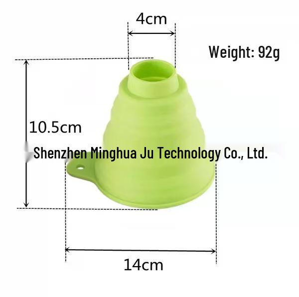 Silicone Funnel Set: Portable, Foldable, Food-Grade Funnels with Large and Small Openings for Kitchen Use