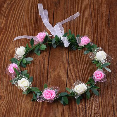Süße Mädchen Frauen Braut Rose Blume Krone Stirnband Kranz Party Hochzeit Braut Girlande Haarband Kopfbedeckung