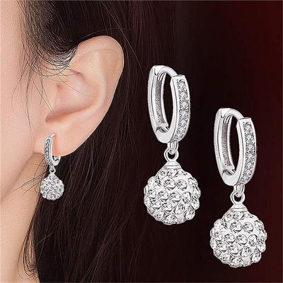 Diamantkugel-Ohrringe für Damen, Modische und vielseitige Diamantohrringe