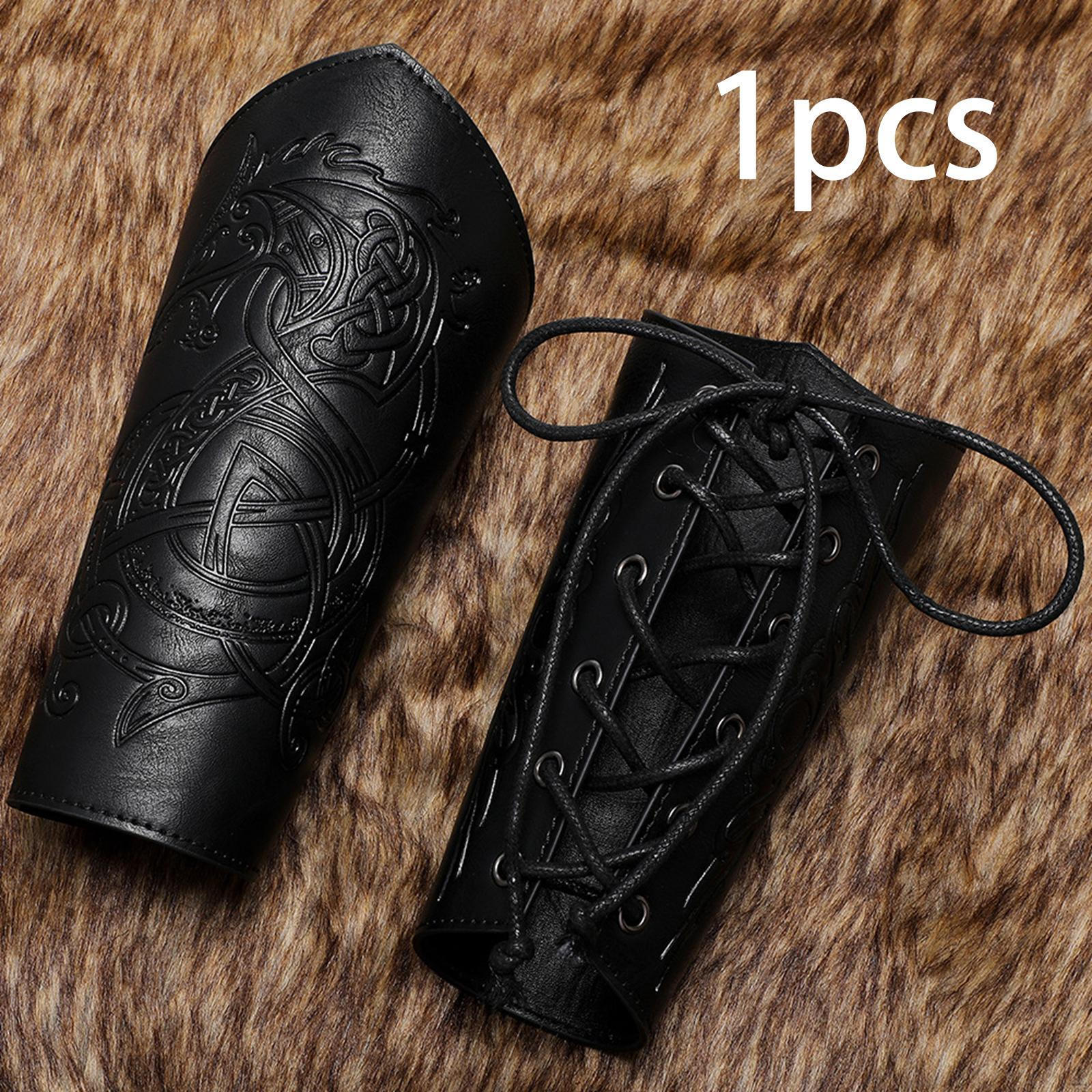 

Средневековые наручи из искусственной кожи, наручные перчатки для вечеринки, маскарадного костюма чёрный