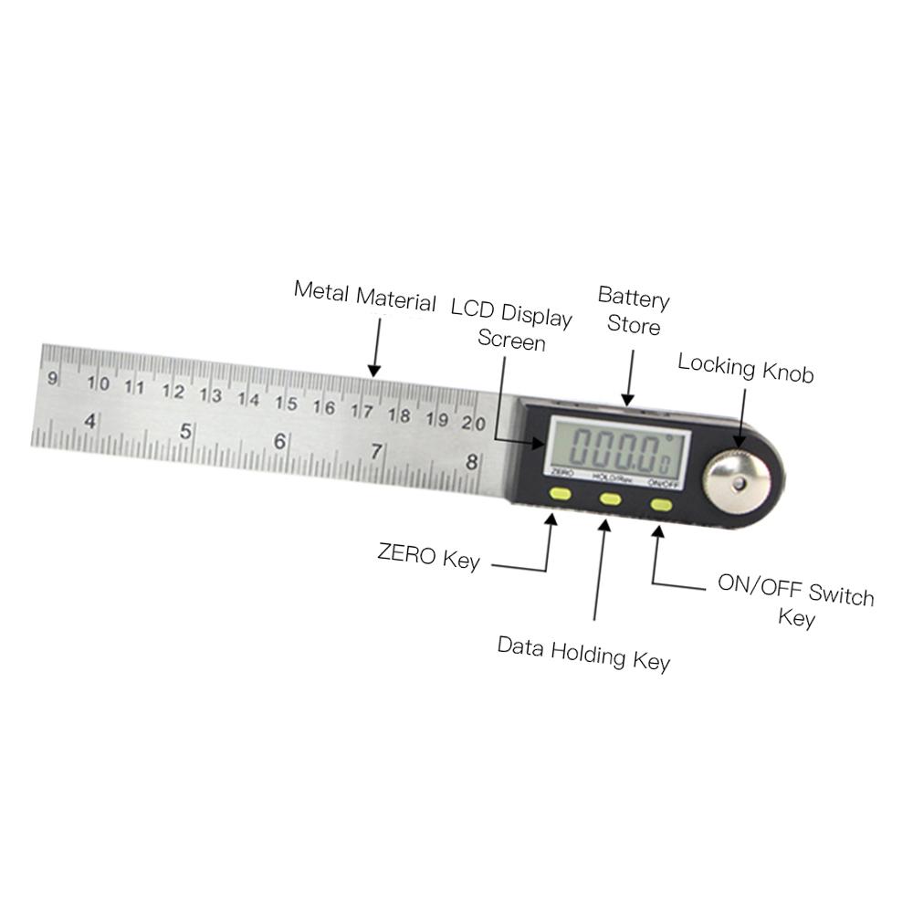 

Digital Angle Finder, Stainless Steel Angle Measuring Tool Digital Angle Gauge Electronic Angle Ruler with LCD Display for Woodworking Carpenter Const