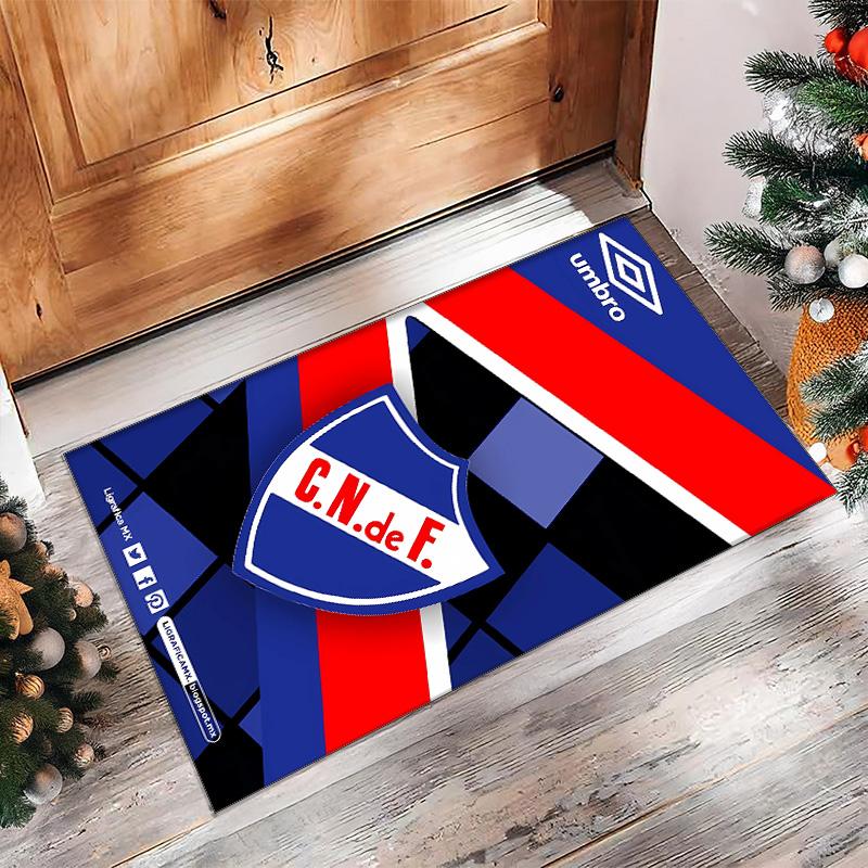 Club Nacional De Printed Flannel Area Rug Non Slip Soft Polyester Floor Carpet Indoor Decor Mat for Bedroom Living Room Sofa Game Room Home Decoration