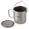 TOMSHOO Ultralight 750ml Titanium Pot Portable Titanium Water Mug Cup with Lid and Foldable Handle Outdoor Camping
