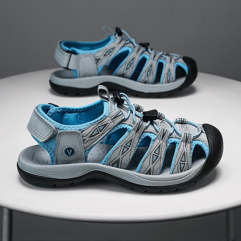 Neue Sommer-Damensandalen aus echtem Leder, Mode-Design, Damen-Sneakers, weiche Sohle, Outdoor-Damensandalen für den Strand, Große Größe 42