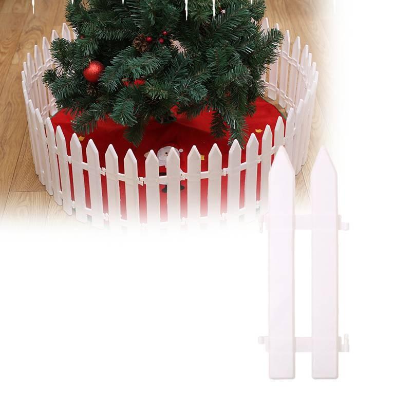 Durable White Plastic Fence For Christmas Tree Decoration And Garden Holiday Display