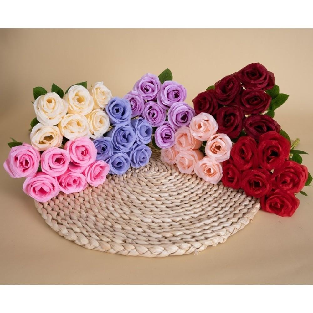 1pc Silk Rose Simulated Rose Bouquet DIY Floral Materials Small Bundle Artificial Flowers Soft Realistic Home Decoration