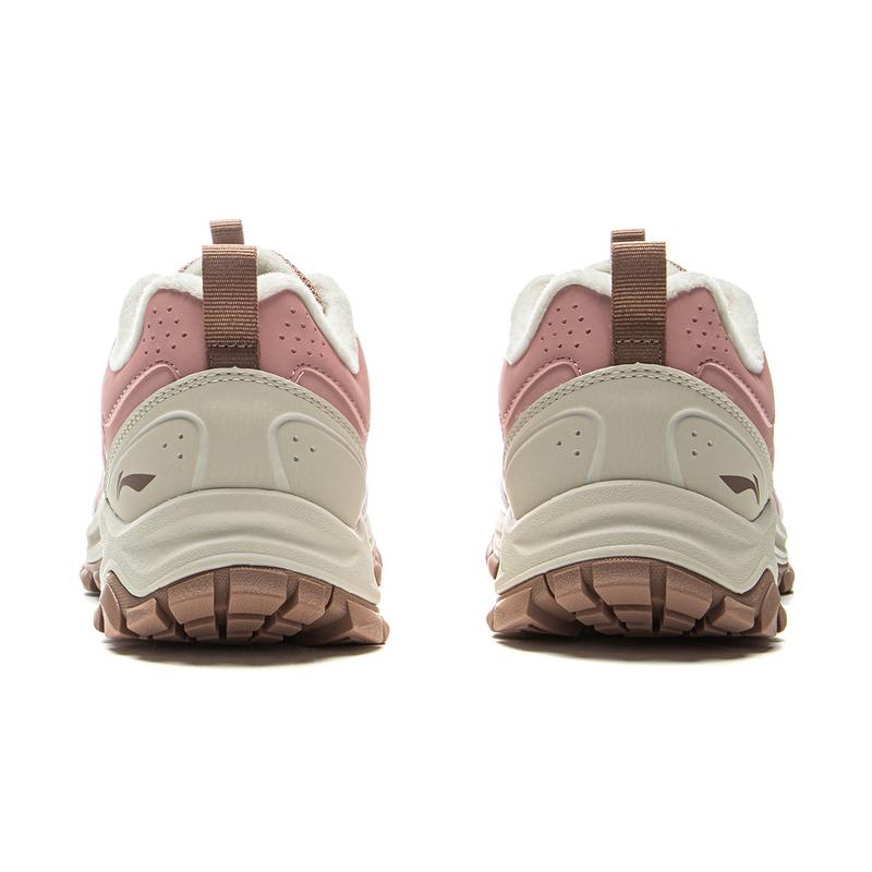 Li-Ning Comfortable Simple Versatile Warm Durable Low-Top Casual Shoes Women sneaker Light-Pink Brown AGCU538-3