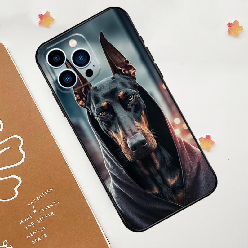 Dackel Dobermann Hund Hülle für iPhone 15 16 14 13 12 11 Pro Max Plus X XR XS Max 12 13 Mini Weiche Bumper Abdeckung