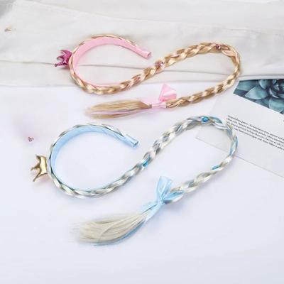 1pc Children Wig Princess Braid Headband Head Rope for Kid Girl Women Crown Snowflake Bow Sweet Kawaii Dress Up Hair Accessories