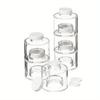 6Pcs/Set Spice Jar Pepper Shaker Box Spice Tower Herb & Spice Tools Transparent Seasoning Cans Kitchen Rack Condiment Bottles