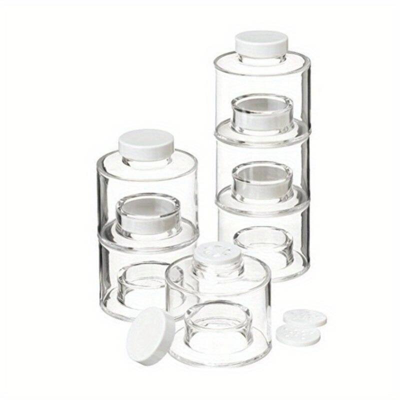 6Pcs/Set Spice Jar Pepper Shaker Box Spice Tower Herb & Spice Tools Transparent Seasoning Cans Kitchen Rack Condiment Bottles