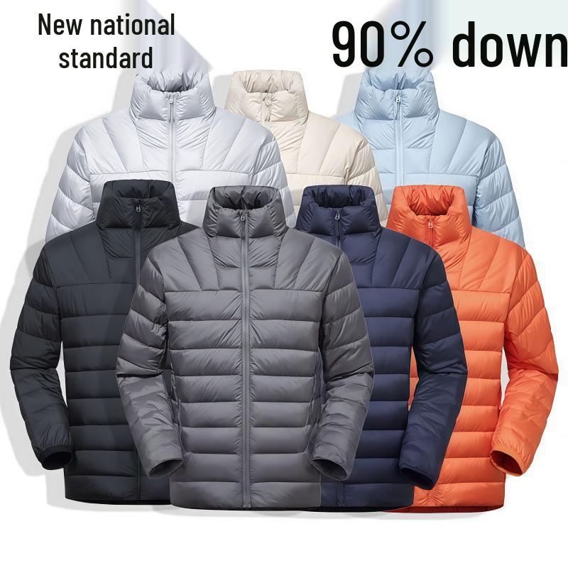 Men's Lightweight Stand Collar Down Jacket - Warm Outdoor Sports Coat 2026
