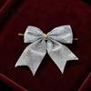 Festival Atmosphere Hanging Decor Glitter Christmas Bow, Gold Sparkling Ribbon Ornament for Decorative Bows with Binding Structure Tree Wreath