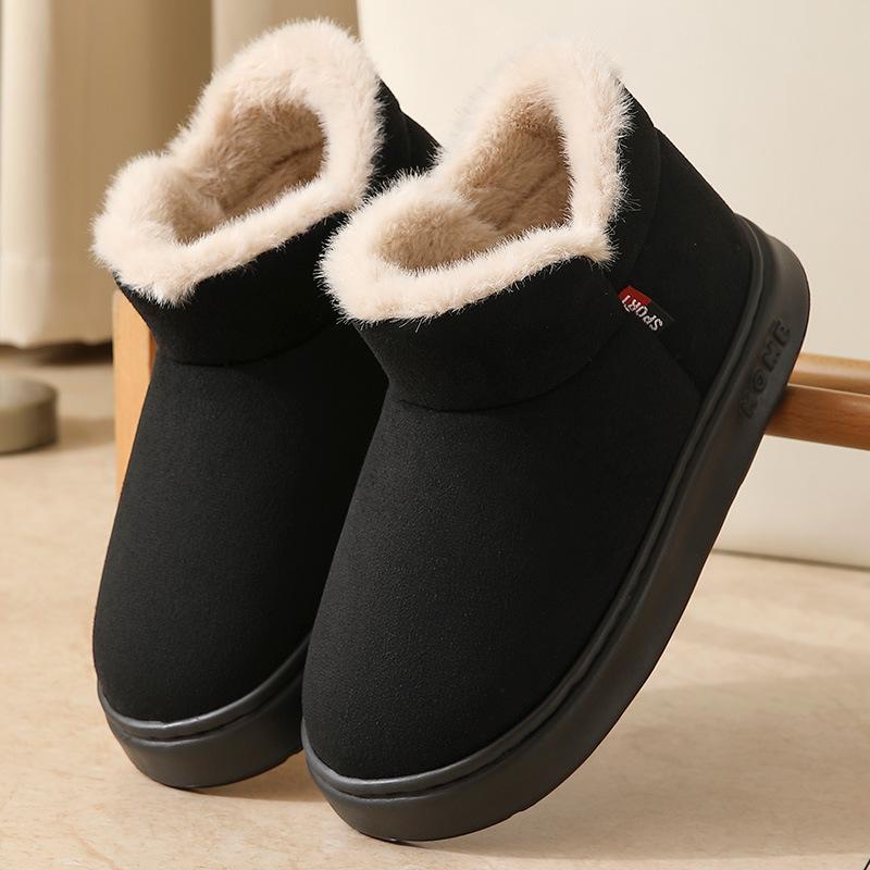 Cotton Shoes for Men and Women In Winter, with A Bag Heel and Velvet for Indoor Warmth, Thick Soled Cotton Shoes for Men