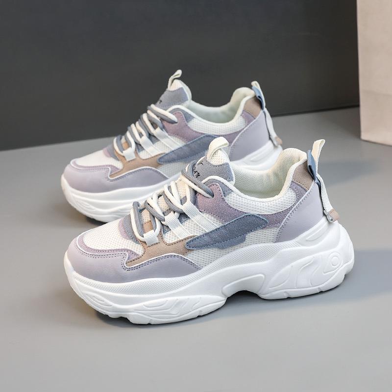 

[Customized] K5010 new color matching women s shoes 2025 autumn mesh breathability increased thick sole versatile casual old 40