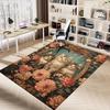 1PC Kittens Floral Non-Slip Floor Carpet Compatible for Office&Living Room&Bedroom&Dining room - Flat-Weave Machine-O383