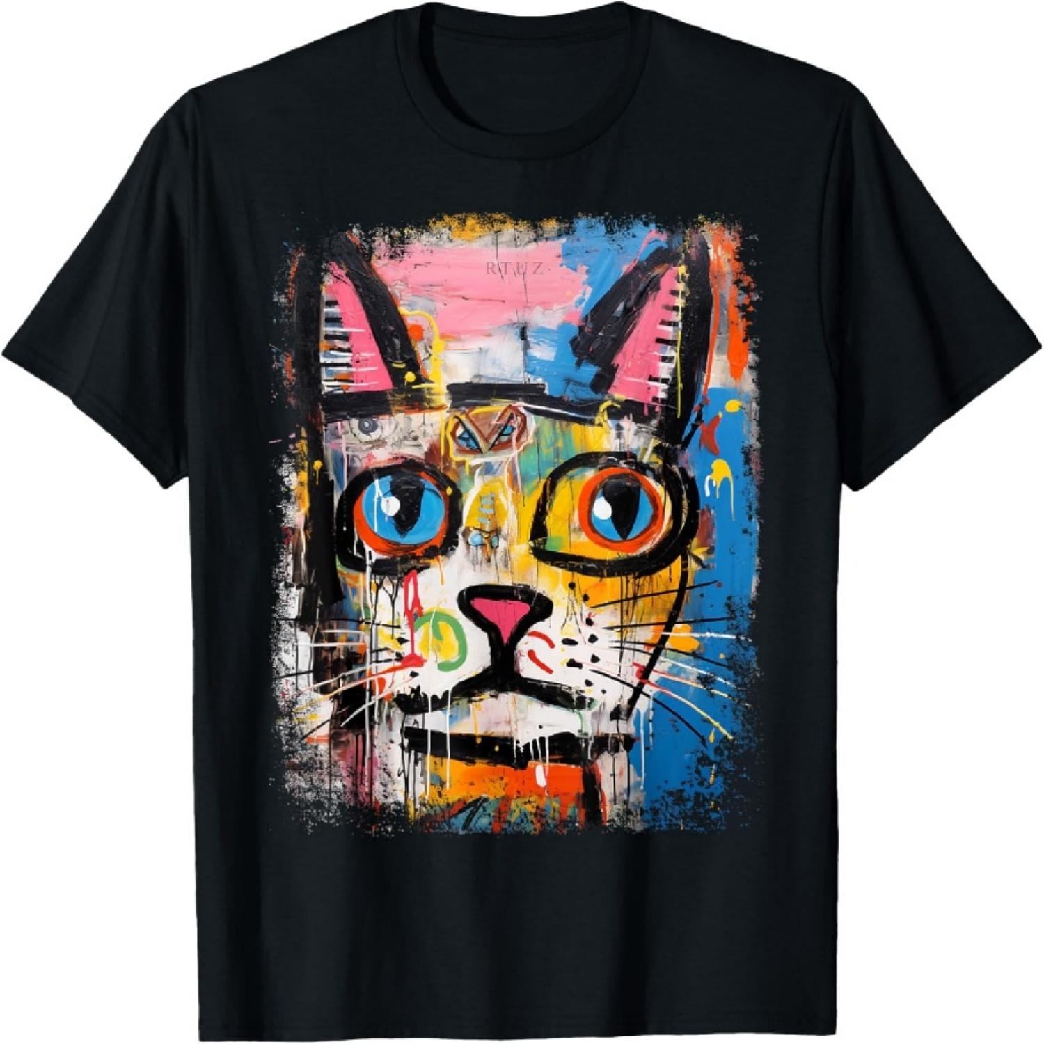 

Cat Hip Hop Y2K Vintage Retro Hipster Edgy Streetwear Unisex-Adults Black T-Shirt XXXXXL чорний