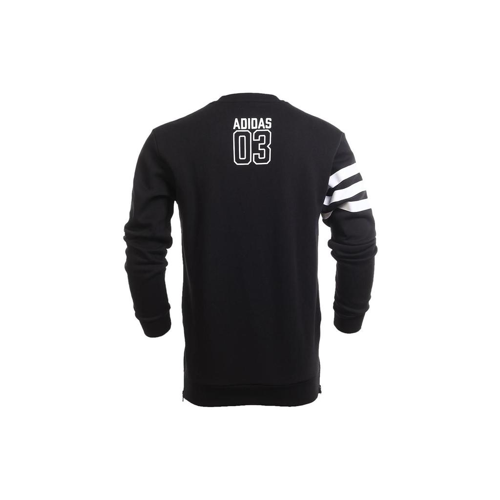 Adidas Originals Logo Print Crew Neck Long Sleeve Knit Top Men Tops Black BP8912