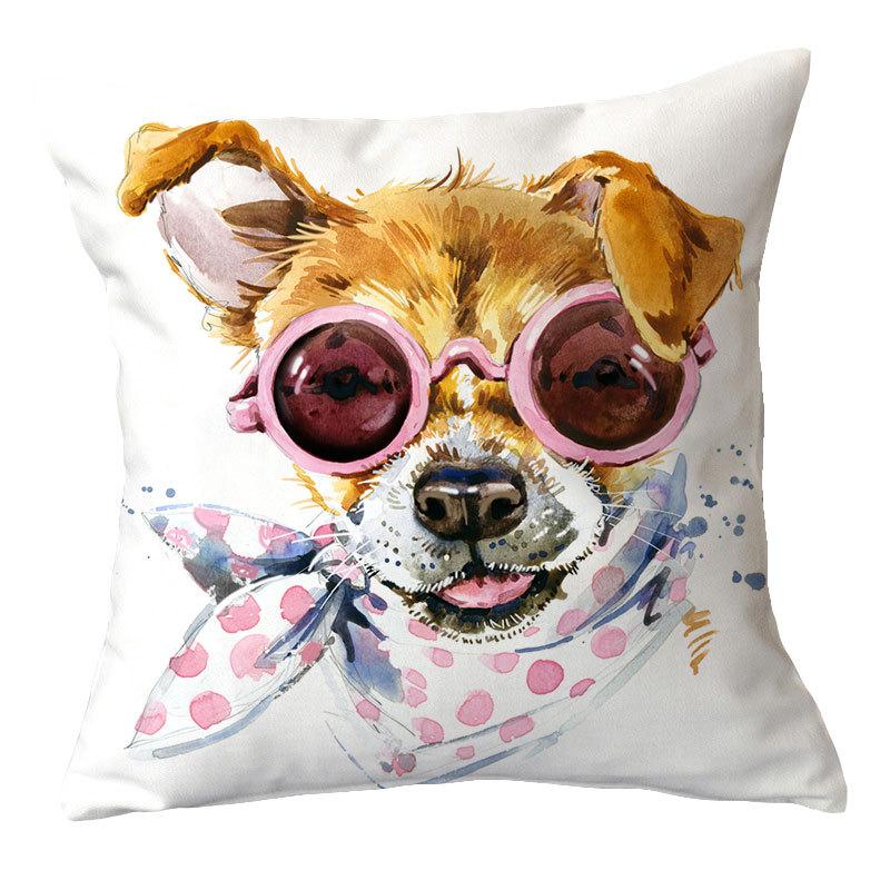 Painted Dog Creative Plush Cushion Pillowcase Office Waist Pillowcase Home Textile