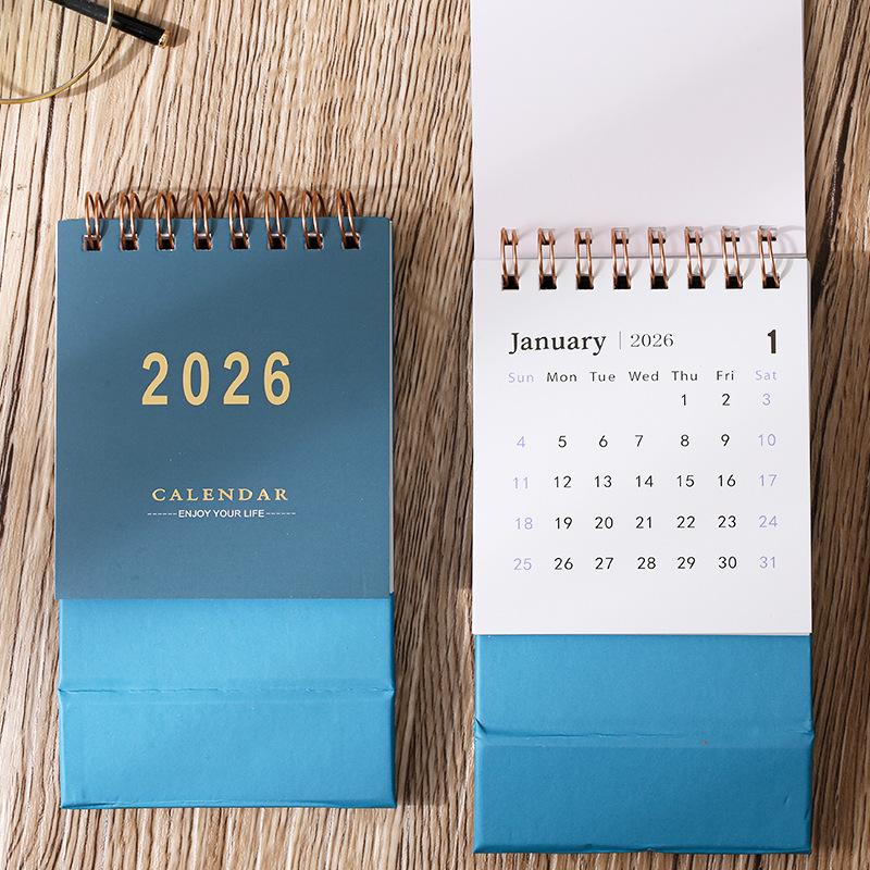 2026 Mini Desk Calendar - Monthly & Weekly Planner with Thick  Paper, Twin-Wire Binding, Vibrant Color Options,small Ornament