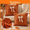 Federa Cuscino Ricamata Zucca di Halloween con Fiocco a Farfalla per Decorazione Divano