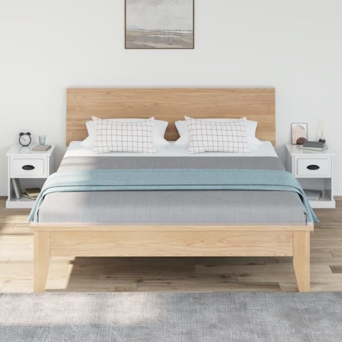 VidaXL Bedside Tables 2 Pcs Glossy White 39x39x47.5 Cm 816133