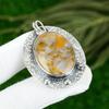 Oval Natural Polka Dot Agate Trendy Daughter Boho Unique Pendant Sterling Silver