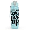 1PC Never Give Up Motivational Quote Lettering 750ml Color Plastic Sports Water Bottle Leakproof Flip Straw Lid Suitable for Sports Office Home Use