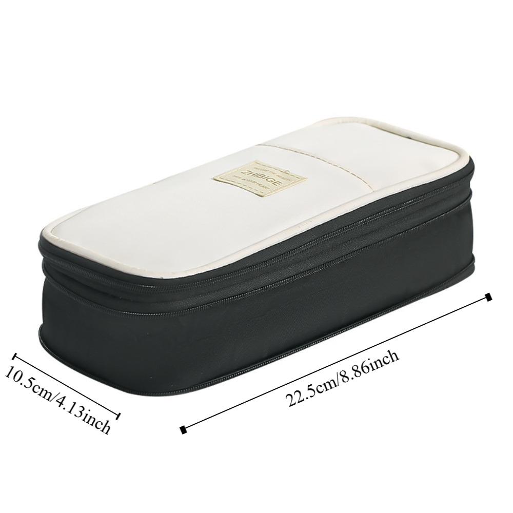 Telescoping 2 Layers 2 Layers Pencil Bag Desktop Storage Hand Held Large Capacity Pencil Bag Canvas Candy Color