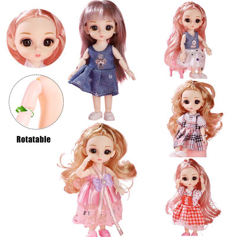 1/12 6.6in Bjd Princess Dolls Cute Moveable Joints Kids Birthday Gift