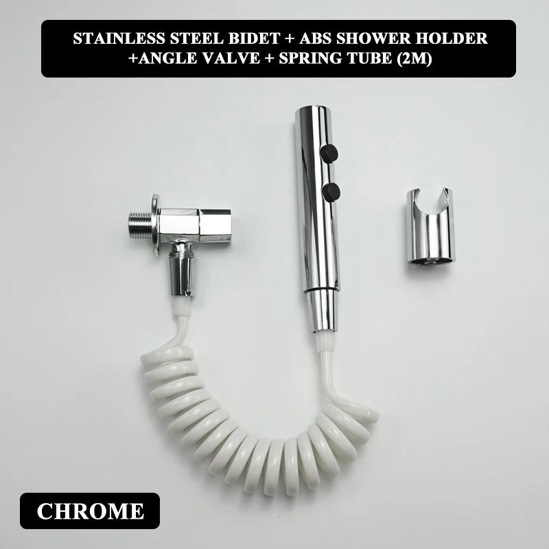 Handbrause Bidet Sprayer Set Hochdruck Dual-Modus Edelstahl Sprühpistole Dusche Selbstreinigend Badezimmerzubehör