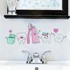 Dental Health Wall Stickers with Cute Tooth Characters Toothbrush And Floss DesignsStick Decals for Bathroom Lavatory Decor.