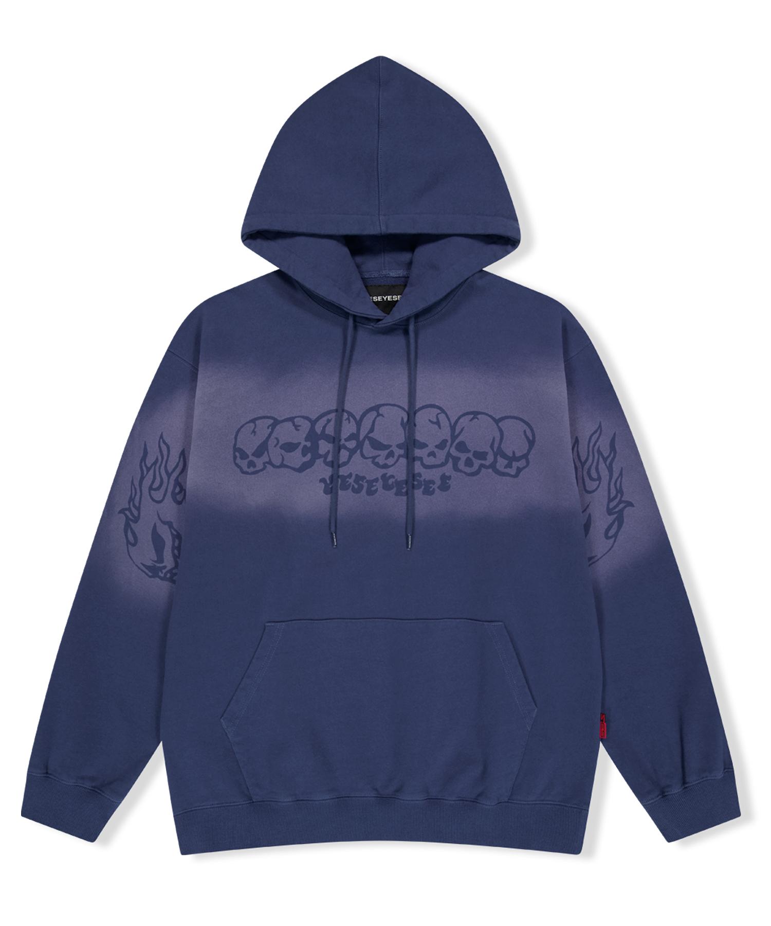 Yes Ic Y.E.S Fade-Out Skull Hoodie Cobalt Blue Xl