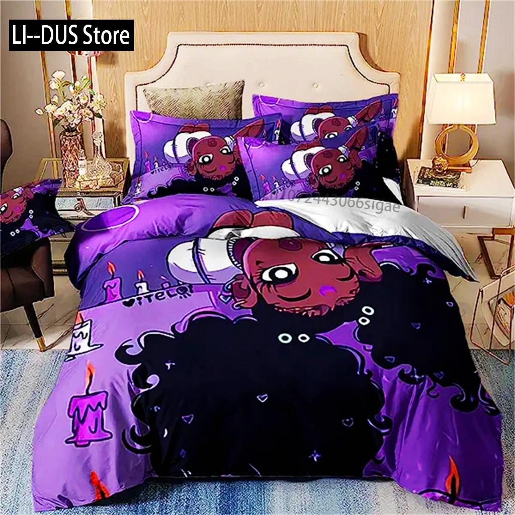 African American Black Girl Duvet Cover Black Girl Magic Bedding Set Cute Little Afro Black Princess Bed Cover Girl Room Decor