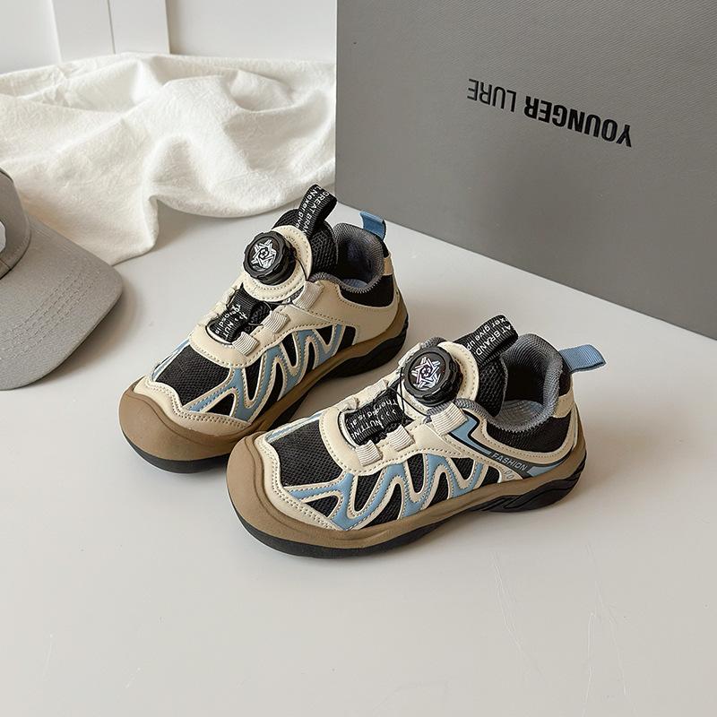 

2025 autumn new children s outdoor hiking shoes rotating button boys sports shoes fashion versatile girls board shoes 37 синий