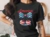 America T-Shirt, Patriotic Bow Tie Cherry Tee, 4th of July Shirt, Vintage Americana, Independence Day USA Pride T-Shirt