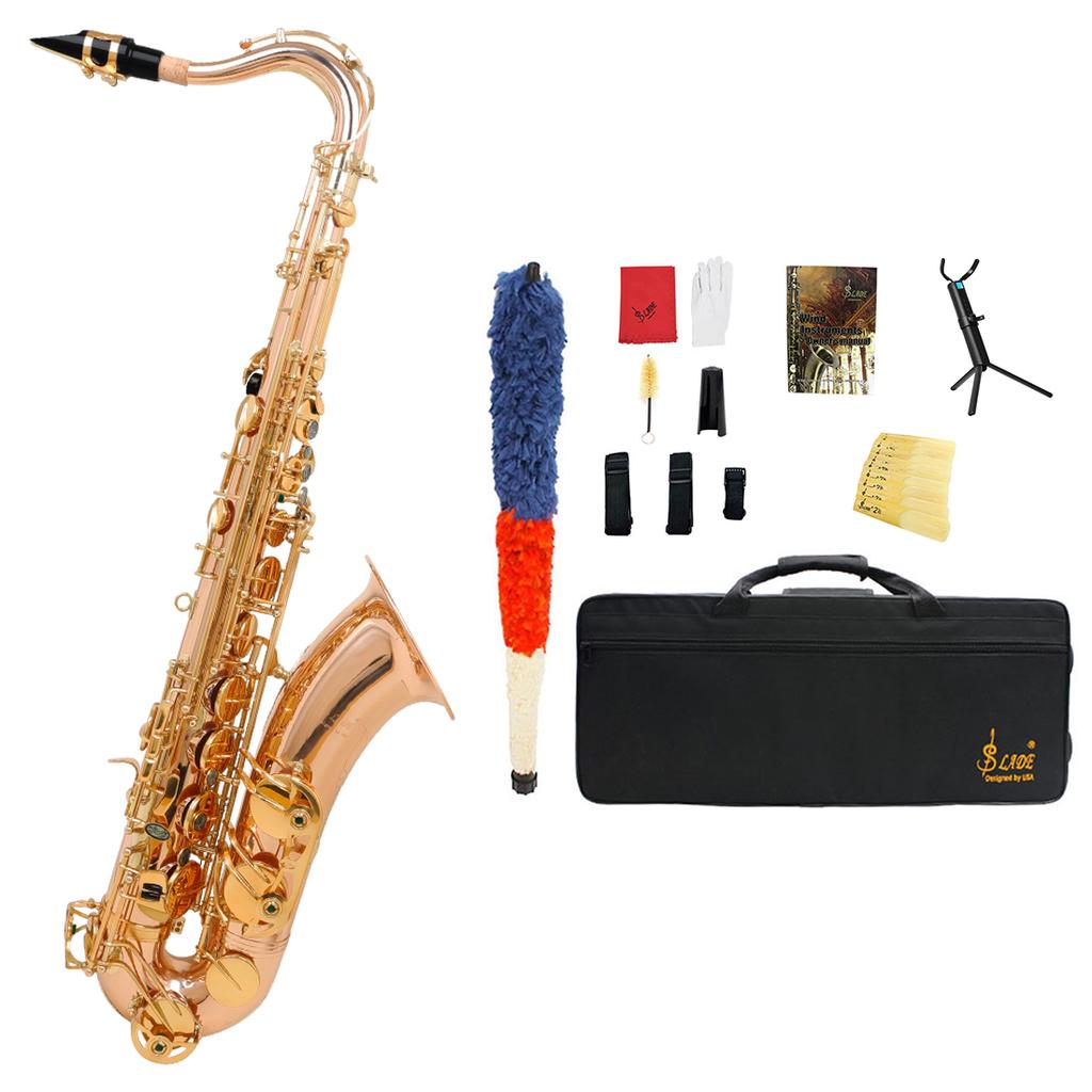 SLADE Tenor Saxophone Multi-materials Selection Sax Brass Body Professional Woodwind Instrument with Case Gloves Accessories