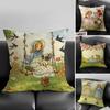 Art Sarah Kay Swing Girl Cushion Cover Pillowcase Ultra Soft Skin Friendly Fabric Cloud Like Comfort  Concealed Zipper