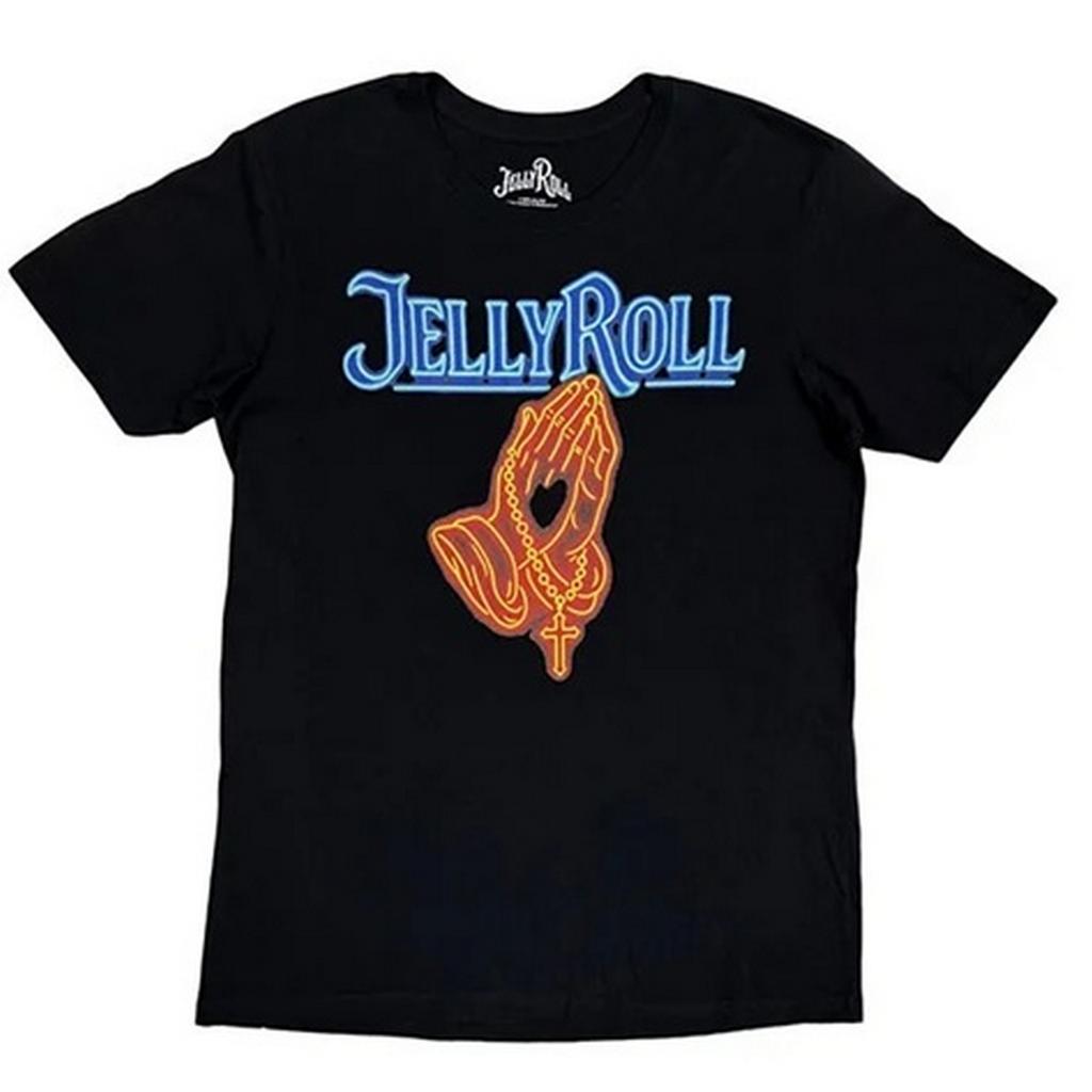 Jelly Roll Unisex Erwachsenen Totenkopf Rose T-Shirt