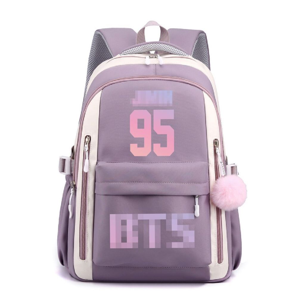 Kinder Freizeit BTS Gruppen Print Rucksack Schüler Schule Wasserdicht Große Tasche 42*30*23cm