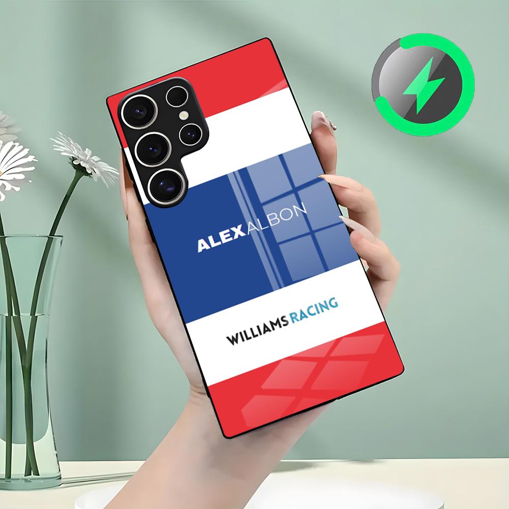 

A-Alex-ES A-AlbonS 23 Phone Case For Samsung S26 S25 S24 S23 S22 S21 S20 Edge Ultra Plus FE For Magsafe Glass Case Galaxy S25