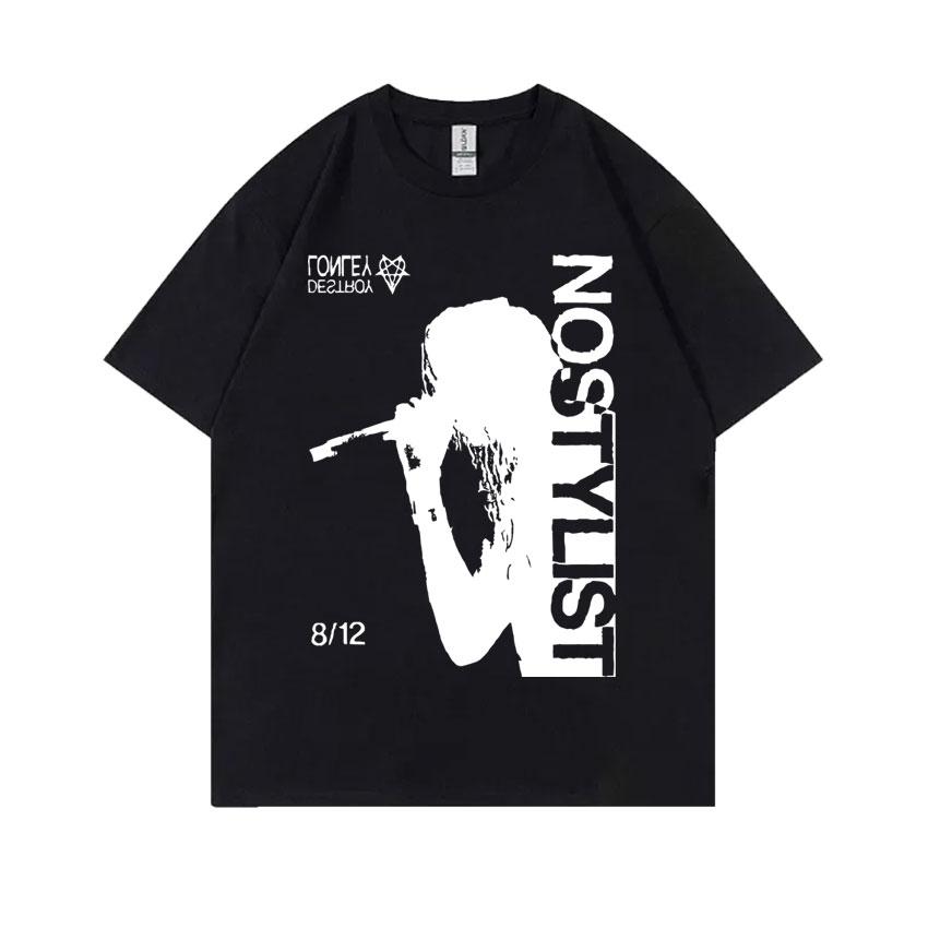 Rapper Destroy Lonely Alyx Baskılı Tişört Unisex Oversize Pamuklu Kısa Kollu Tişörtler Unisex Hip Hop Rap Tarzı Tişört Unisex Sokak Tişörtü