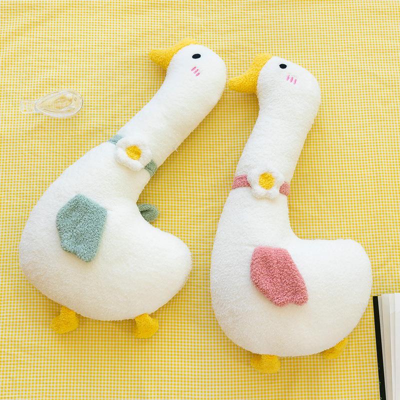 New Internet Celebrity Big White Goose Long Throw Pillow Girls Sleep Leg Pillow Super Soft Cloth Doll Big Goose Plush Toy